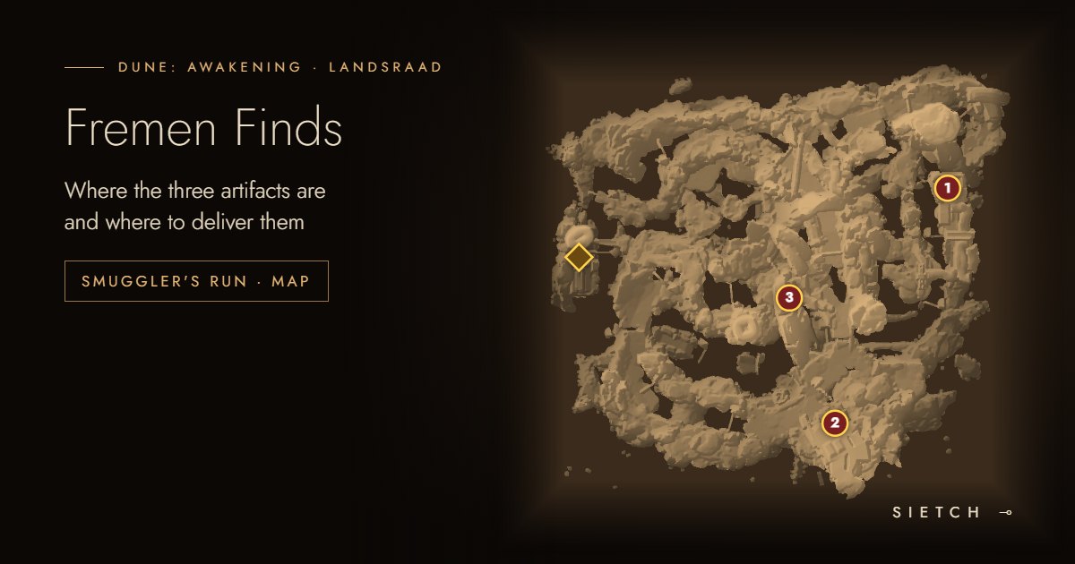 Fremen Finds: where to find the three artifacts on the Smuggler's Run island