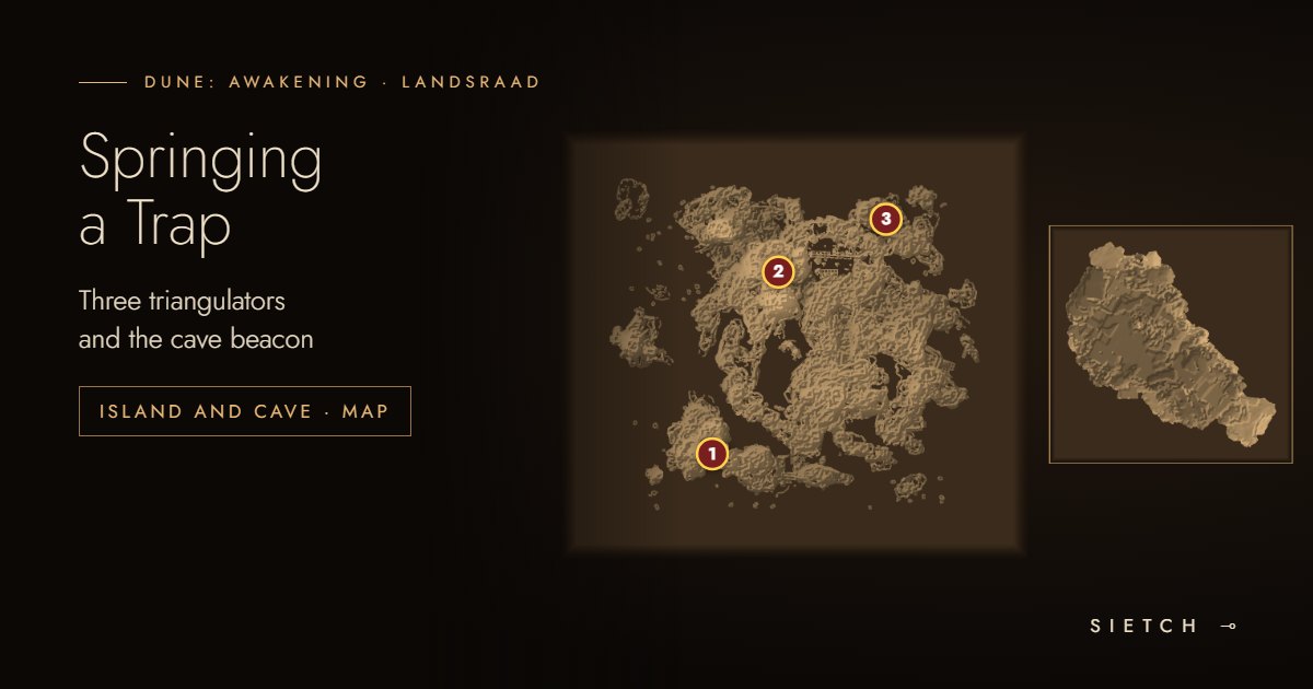 Springing a Trap: three triangulators and the beacon under the Blushing Cavern