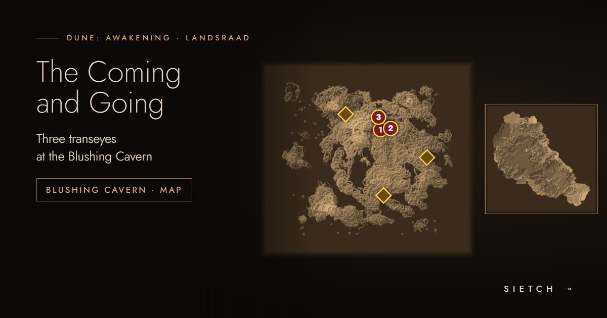 The Coming and Going: calibration packs and three transeyes at the Blushing Cavern